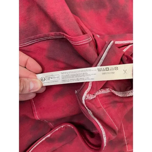 NEW Free People Movement Hot Shot Mini Dress Custom Tie Dye Red & Charcoal SZ M - Picture 8 of 11